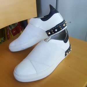 Piampiani black n white studded sneakers